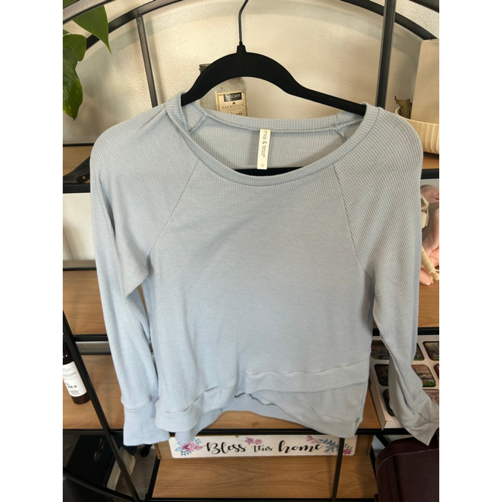 Women's mia & tess Light Blue Long Sleeve Tee S